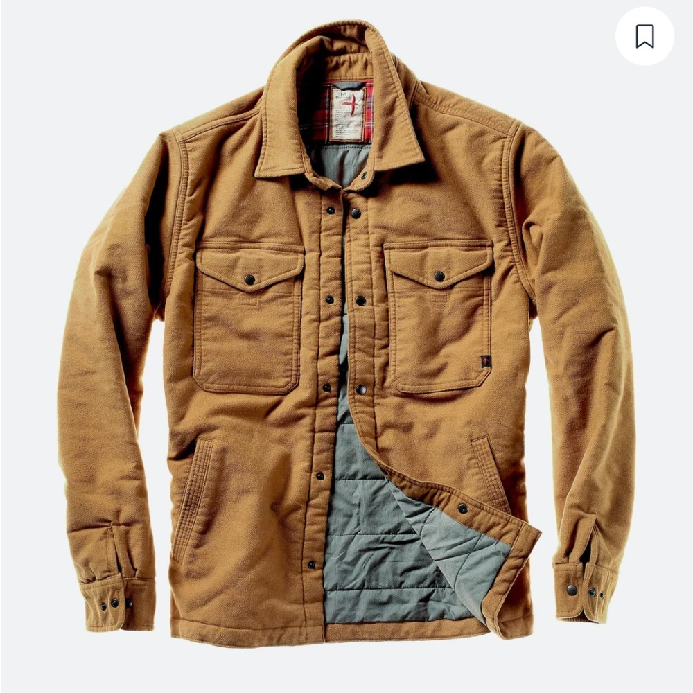Huckberry Relwen Moleskin CPO Shirt Jacket Insulated In Wheat Large L